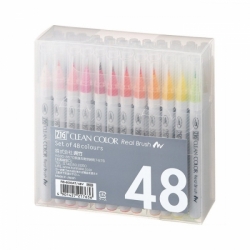 ZIG Kuretake Clean Color Real Brush Pen - sada 48 ks