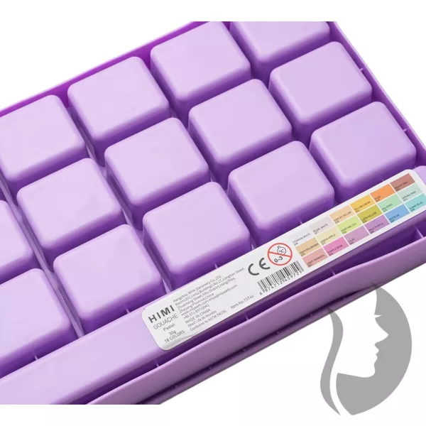 HIMI Jelly Cup Gouache Set Pastel edition - kvašové barvy - sada 18 x 30 ml - PASTELOVÉ