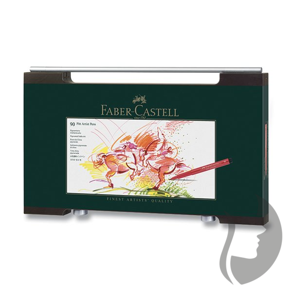 Faber-Castell Pitt Artist Pen - dřevěná kazeta, 90 ks
