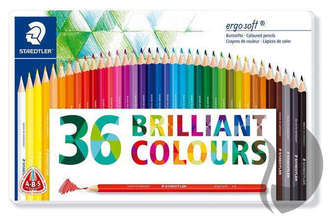 STAEDTLER Ergo Soft  trojhranná pastelka -  limitovaná edice Johanna Basford - 36 ks v plechu