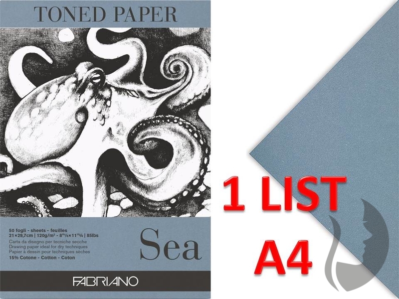 Fabriano Toned paper - SEA - tónovaný papír (120 g/m2) - A4 - 1 list