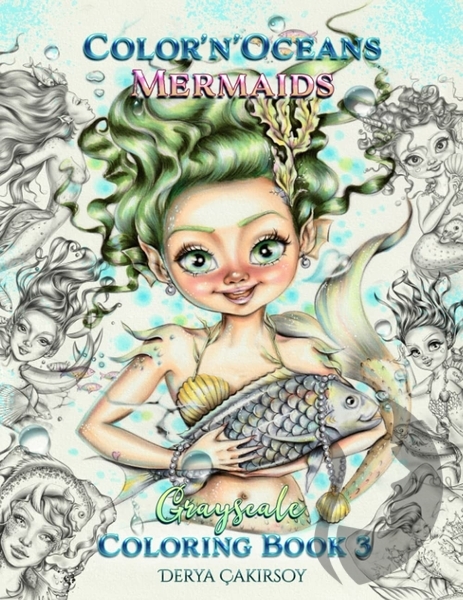 Color'n'Oceans Mermaids Grayscale - Derya Çakırsoy