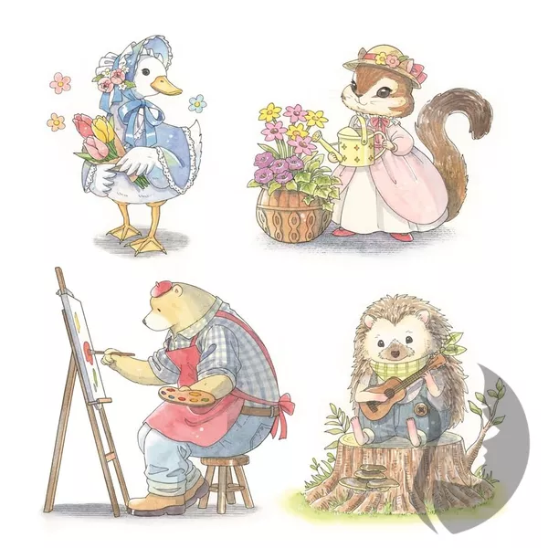 A Forest Diary with Little Twins - Storytelling Coloring Book (Malá dvojčátka v lese) - JAPONSKO