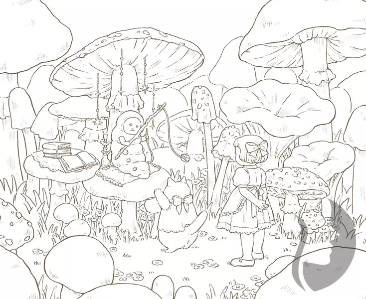 Alice in Wonderland and Dinah – Tokimeku Coloring Book Series (Alenka v říši divů a Dina) - JAPONSKO