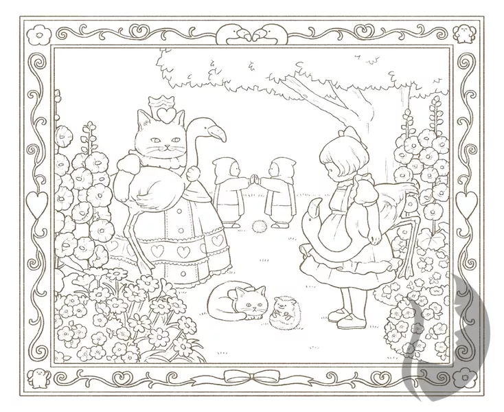 Alice in Wonderland and Dinah – Tokimeku Coloring Book Series (Alenka v říši divů a Dina) - JAPONSKO