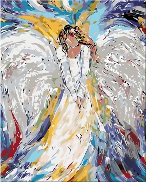 Malování podle čisel - Andělská žena - 40 x 50 cm - obtížnost 3 (Střední)
