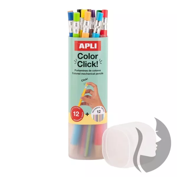 APLI Color Click - stiskací pastelky s náhradní náplní - 12 barev
