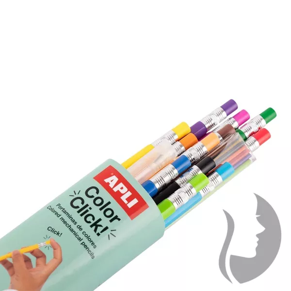 APLI Color Click - stiskací pastelky s náhradní náplní - 12 barev