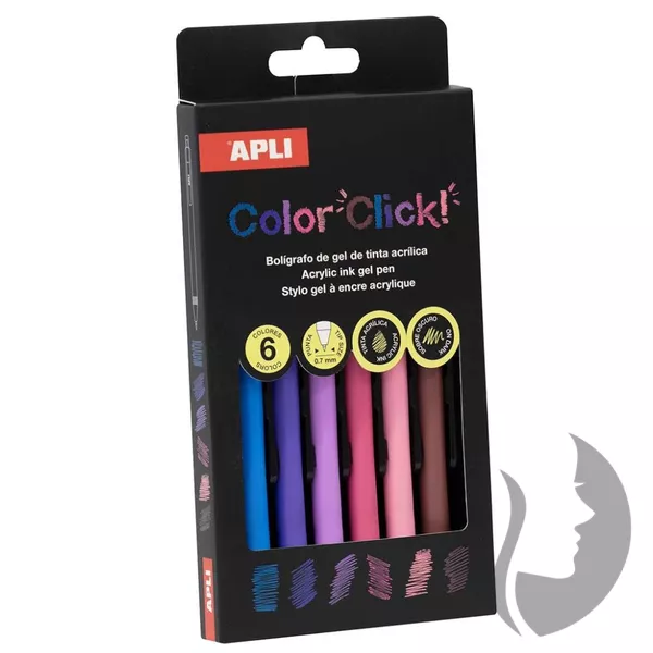 APLI Color Click Acrylic Gel pen - sada gelových per - EARLY SPRING - 6 ks