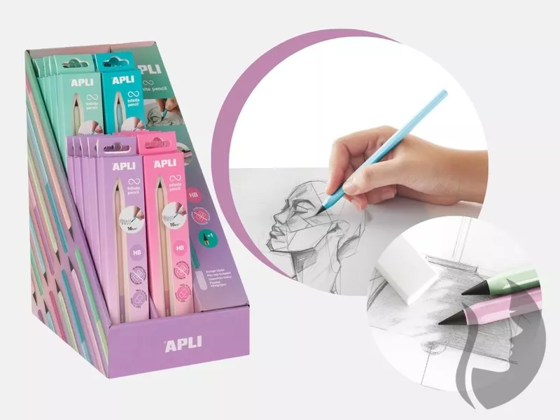 APLI Infinite pencil - nekonečná tužka NORDIC - HB - 4 barvy