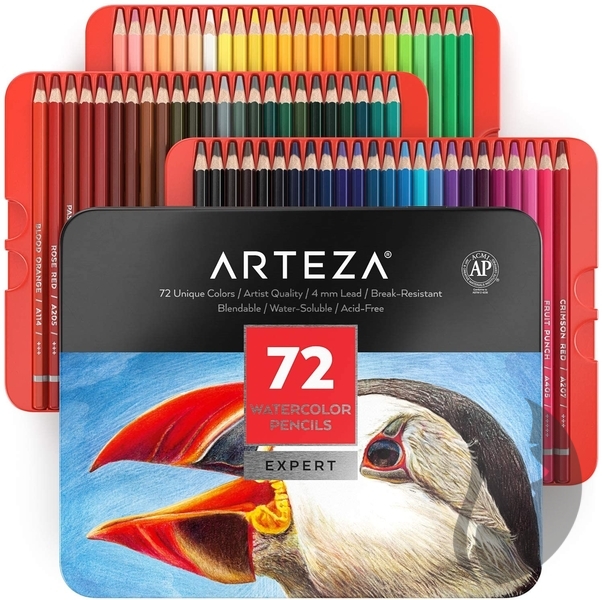 ARTEZA Expert Watercolor Pencils - akvarelové pastelky - sada 72 ks