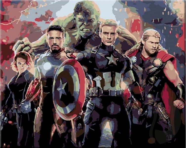 Malování podle čisel - Avengers Endgame - 40 x 50 cm - obtížnost 3 (Střední)