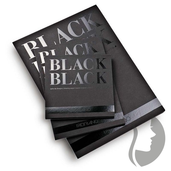 Fabriano Black Black černý skicák - lepený (300 g/m2, 20 archů) - A4 