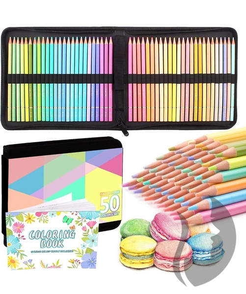 NA Professional Coloring Pencils for Adult Coloring Books,Macaron 50 Colored Pencils Set,Art Pencils for Artists Drawing, Sketching
