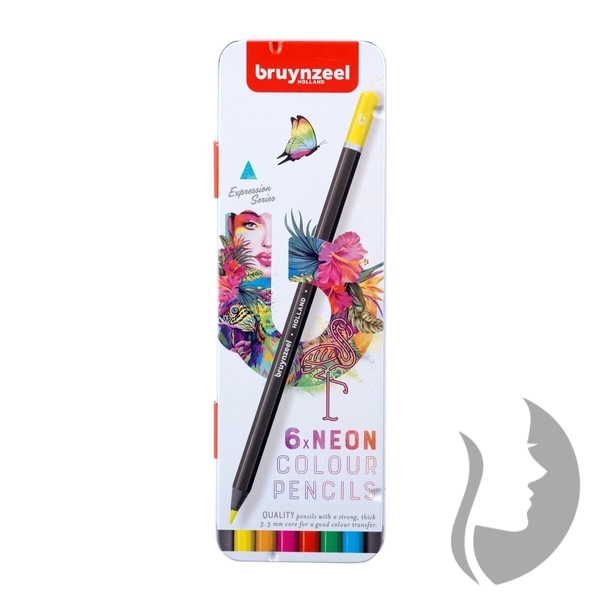 Bruynzeel Expression Colour - umělecké pastelky - NEON - sada 6 kusů - neonové odstíny