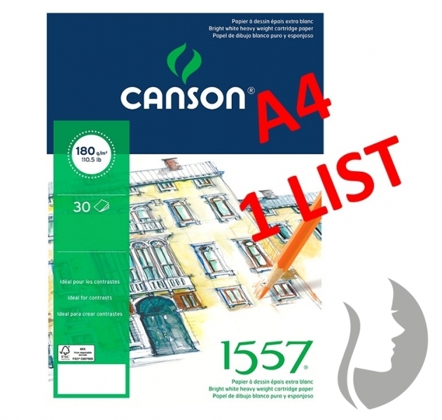 CANSON 1557 - 180g/m2 - A4 - jednotlivé listy