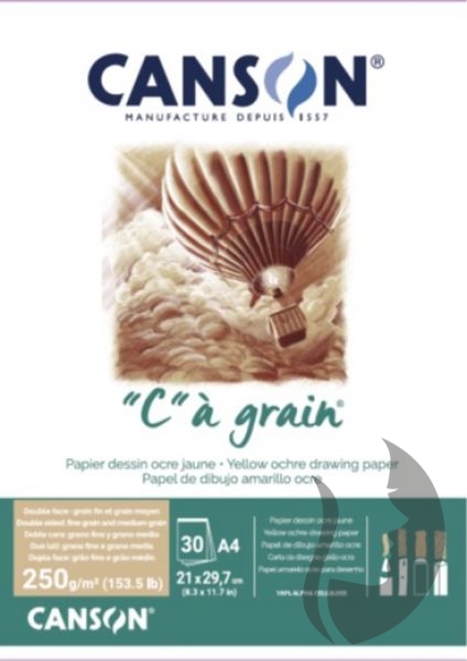 CANSON "C" à grain TONED skicák - lepený (250 g/m2, 30 archů) - A4 - okrový