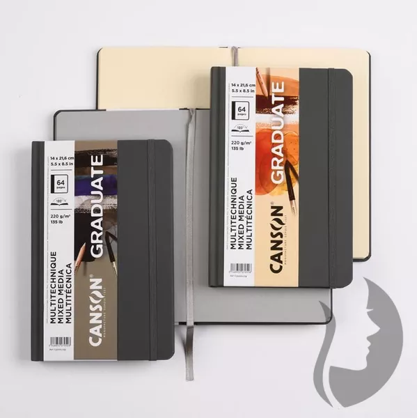 CANSON Graduate Book - MIXED MEDIA GRAY - (14 x 21,6 cm, 64 stran, 220g/m2) - ŠEDÁ