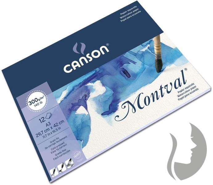 CANSON Montval Aquarelle 300 g/m2 - 12 archů - A3