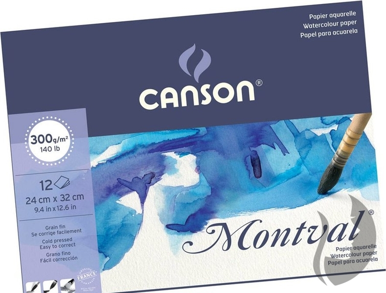 CANSON Montval Aquarelle 300 g/m2 - 12 archů - 24 x 32 cm