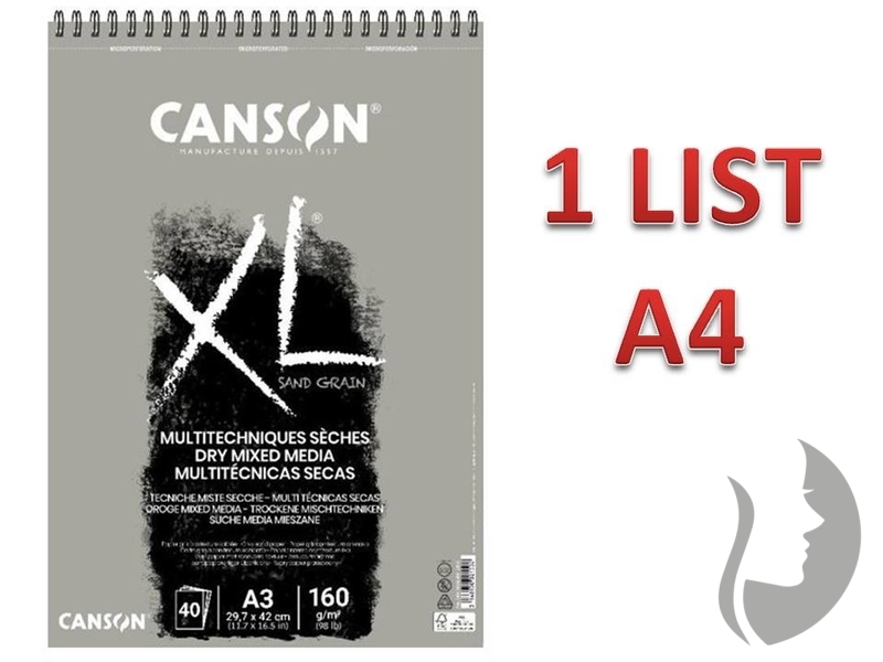 CANSON XL Mixed Media DRY - GRAY - 160 g/m2 - A4 - 1 LIST
