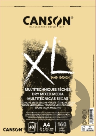CANSON XL Mixed Media DRY - NATURAL - 160 g/m2, 40 listů - 2 rozměry