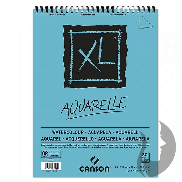 CANSON XL Aquarelle skicák - kroužková vazba (300g, 30 archů) - různé rozměry