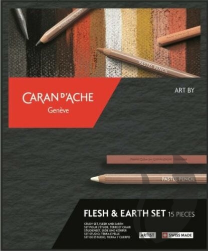 Caran d'Ache - Flesh & Earth set - sada pro kresbu pastelem - 15 kusů