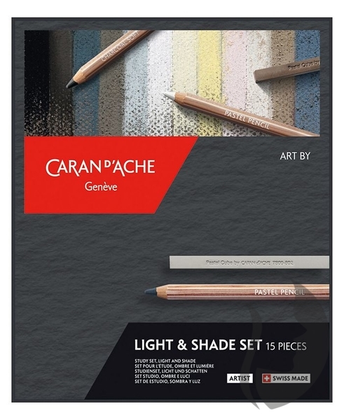 Caran d'Ache - Light & Shade set - sada pro kresbu pastelem - 15 kusů 