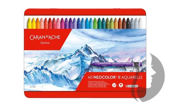 Caran d´Ache NEOCOLOR II - akvarelové voskové pastely - sada 40 ks
