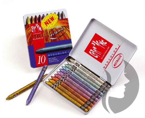 Caran d´Ache NEOCOLOR I Metallic - voskové pastely - sada 10 ks - metalické