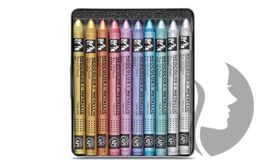 Caran d´Ache NEOCOLOR I Metallic - voskové pastely - sada 10 ks - metalické