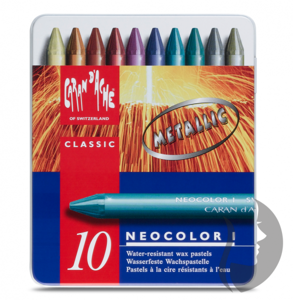 Caran d´Ache NEOCOLOR I Metallic - voskové pastely - sada 10 ks - metalické