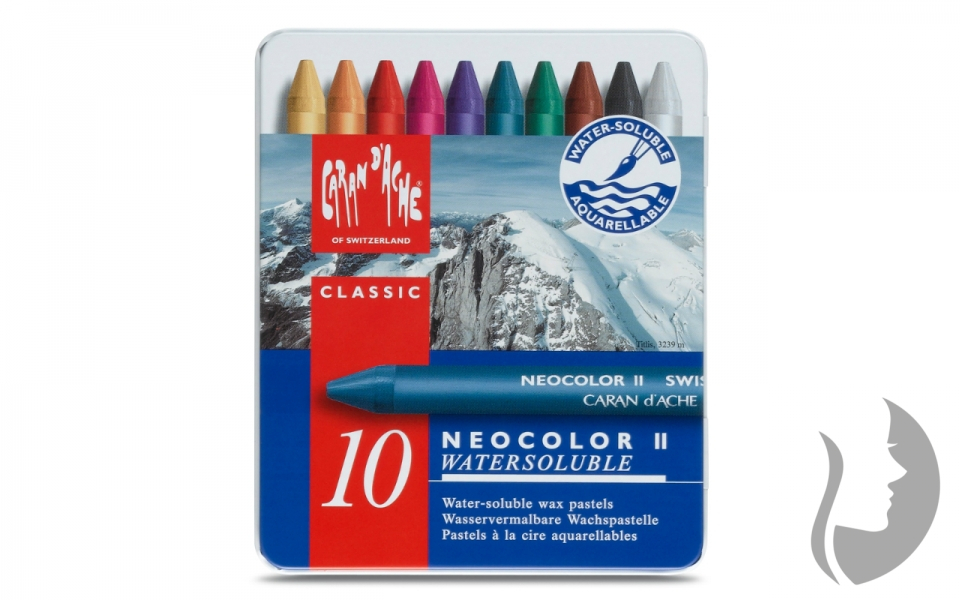 Caran d´Ache NEOCOLOR II - akvarelové voskové pastely - sada 10 ks