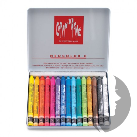 Caran d´Ache NEOCOLOR II - akvarelové voskové pastely - sada 15 ks