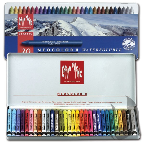 Caran d´Ache NEOCOLOR II - akvarelové voskové pastely - sada 30 ks