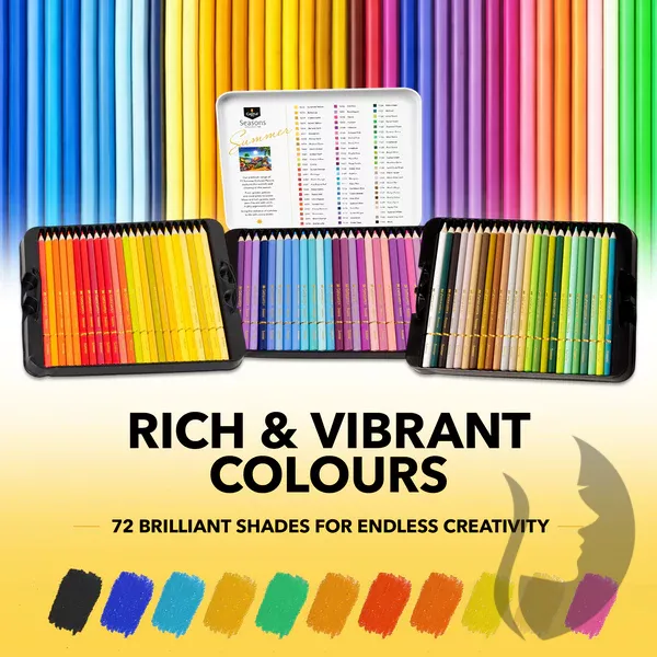 Castle Art Supplies - umělecké pastelky - 72 ks - SUMMER