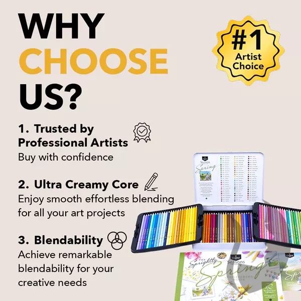 Castle Art Supplies - umělecké pastelky - 72 ks - SPRING