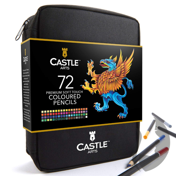 Castle Art Supplies - umělecké pastelky - sada 72 ks - v zipovém pouzdru
