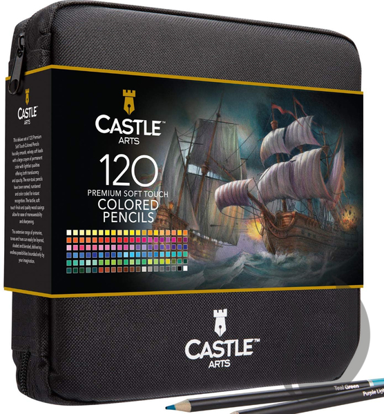 Castle Art Supplies - umělecké pastelky - sada 120 ks - v zipovém pouzdru