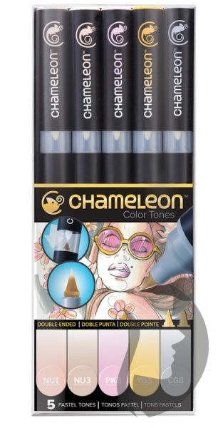 Chameleon Pen Color Tones - tónovací fixy - sada Pastel Tones - 5ks