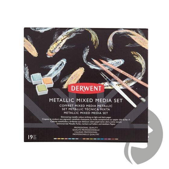 DERWENT Metallic Mixed Media set - sada pro mixed media techniky - 19 ks
