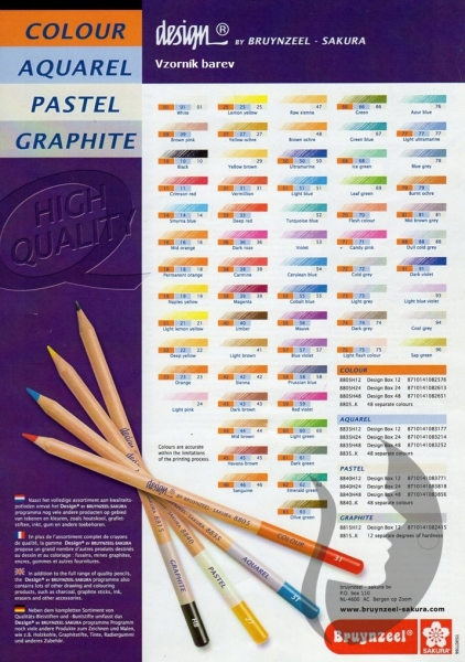 Bruynzeel Design AQUREL - akvarelové pastelky - jednotlivé barvy