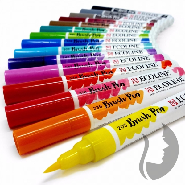 Royal Talens ECOLINE brush pen - štětcové fixy - rozmývatelné - SADA 5 ks AUTUMN - podzimní odstíny