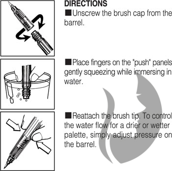 Kuretake BrusH2O LONG Waterbrush - plnitelný štetec - č.4 BROAD