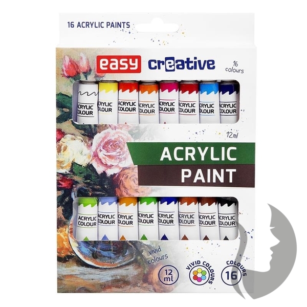 EASY Acrylic paint - akrylové barvy v tubě - 16 x 12 ml