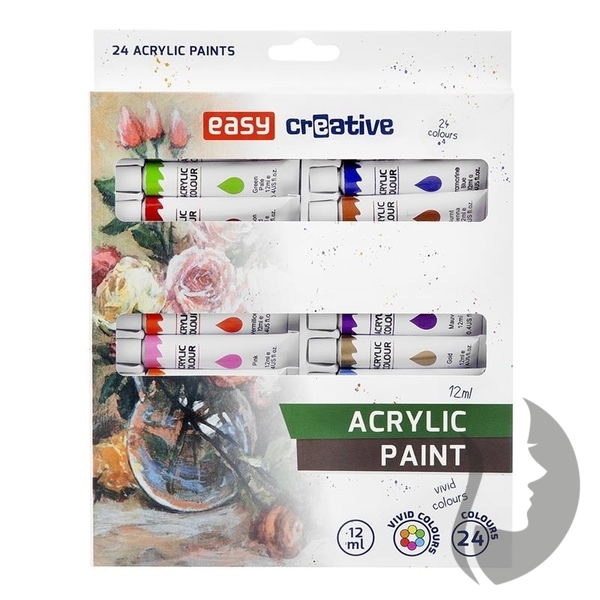 EASY Acrylic paint - akrylové barvy v tubě - 24 x 12 ml