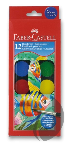 Faber-Castell WATERCOLOURS - vodové barvy - sada 12 ks