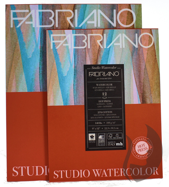 FABRIANO Studio Watercolour HP - akvarelový skicák (300 g/m2,12 listů) - 20,3 x 25,4 cm
