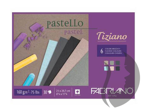FABRIANO Tiziano Pastello FLECKED COLOURS - skicák (160 g/m2, 30 listů) A4 - 6 barev